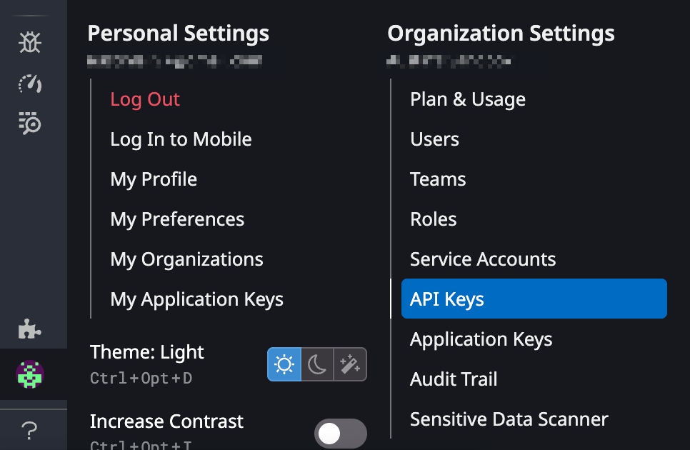 Datadog API selection